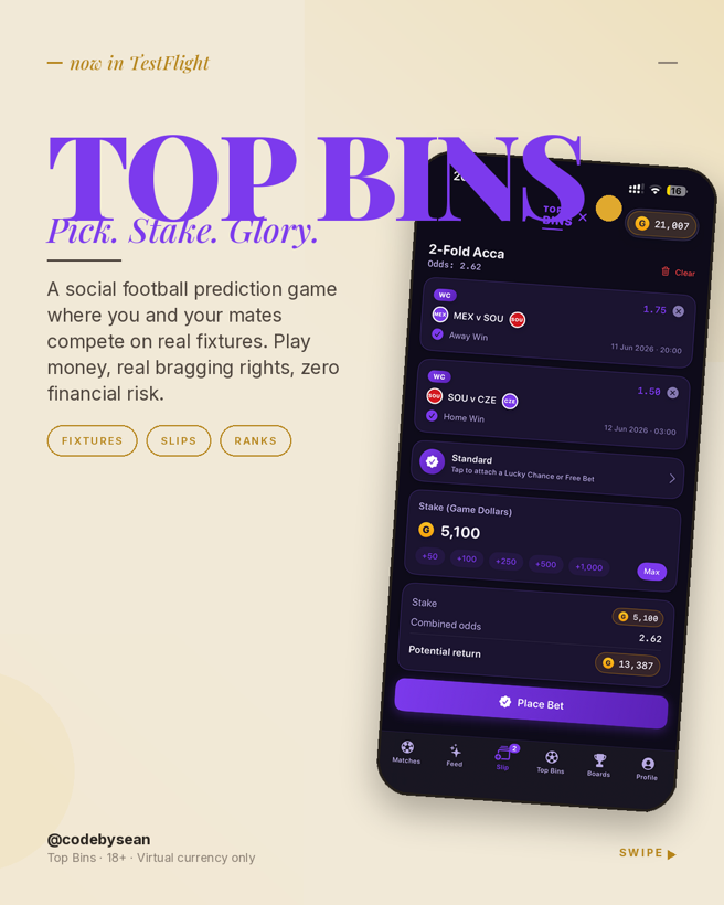 Top Bins app